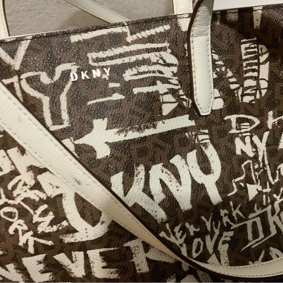 DKNY Bryant Medium Tote Graffiti purse handbag - Picture 10 of 14